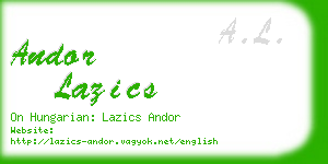 andor lazics business card